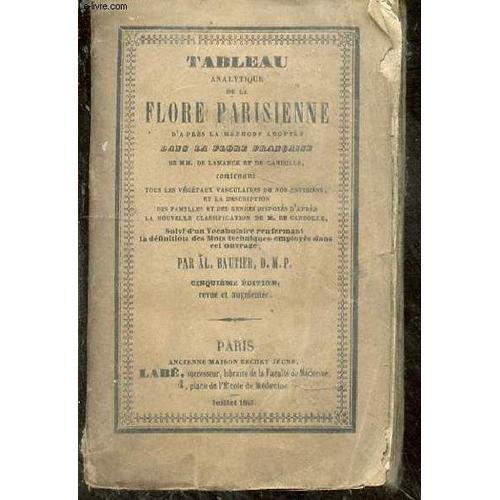 Tableau Analytique De La Flore Parisienne D'après La Méthode Adopté... on Productcaster.