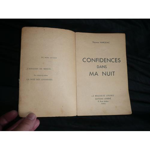 Confidences Dans Ma Nuit, 1946, Edition Originale De La Pemière Pub... on Productcaster.