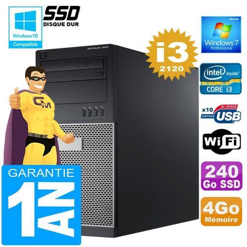 PC Tour DELL 7010 Core I3-2120 Ram 4Go Disque 240 Go SSD Wifi W7 (Reconditionné) on Productcaster.