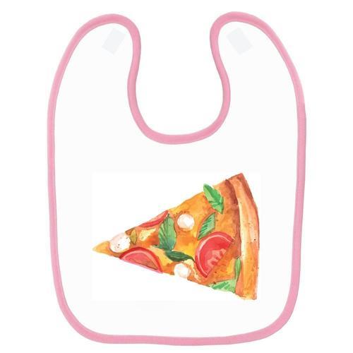 Bavoir Bébé Imprimé Pizza Rose on Productcaster.