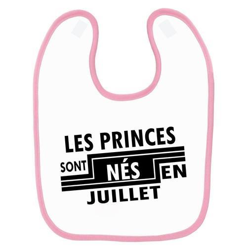 Bavoir Bébé Imprimé Princes Nés En Juillet Rose on Productcaster.