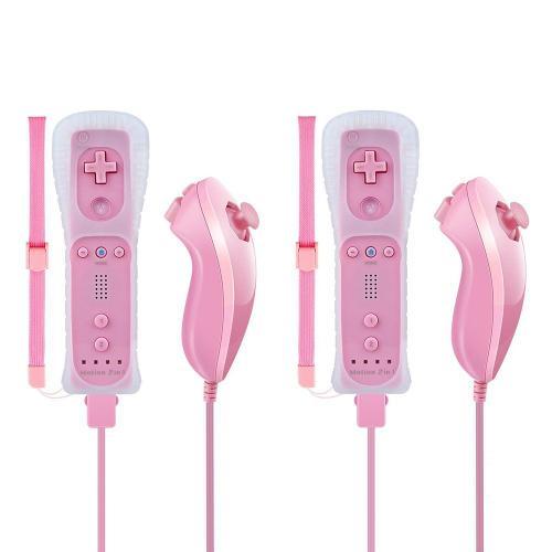 2x Rose Telecommande Avec Motion Plus + Nunchuck Compatible Nintend... on Productcaster.