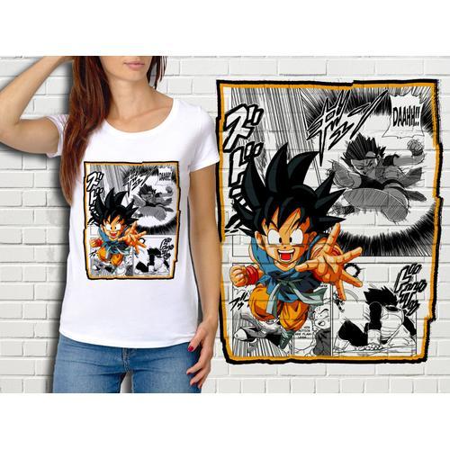 T-Shirt Blanc Femme Collection Manga Dragon Ball Z 413 on Productcaster.