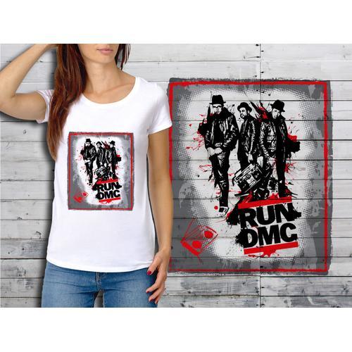 T-Shirt Blanc Femme Collection Hip Hop Vintage 02 Run Dmc on Productcaster.