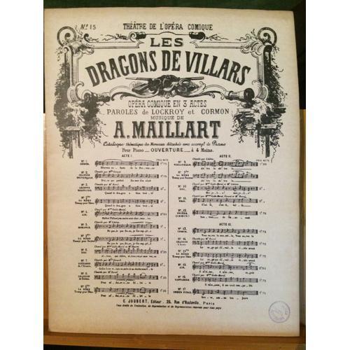 A. Maillart Dragons Villars Partition Chant Piano Numéro Séparé N°1... on Productcaster.