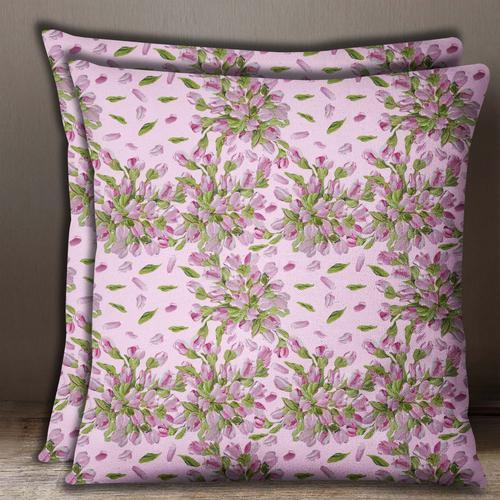 Coton Fleuri Rose Clair S4sassy Popeline Housse De Coussin Carré Ta... on Productcaster.