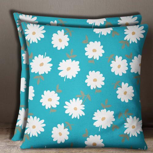 S4sassy Imprimé Floral 2 Pcs Housse De Coussin En Coton Bleu Carré ... on Productcaster.