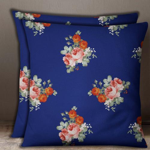 S4sassy Coton Imprimé Floral Bleu Popeline Housse De Coussin Carré ... on Productcaster.