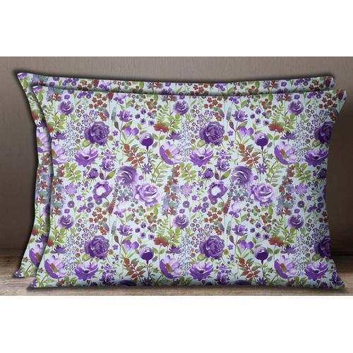 Housse De Coussin S4sassy Factice Violet Rose Coton Imprimé Floral ... on Productcaster.