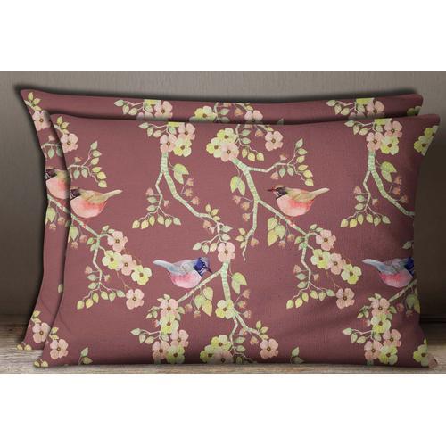 S4sassy Mauve Floral & Bird Cotton Poplin Pillow Sham Home Decor Cu... on Productcaster.