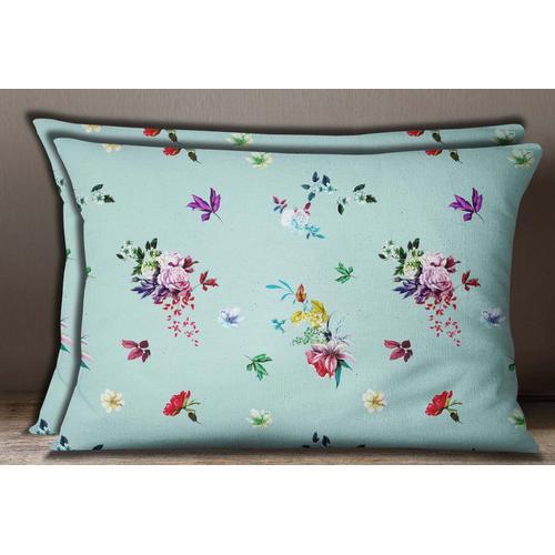 S4sassy Floral Print Cotton Poplin Home Decorative Aqua Rectangle P... on Productcaster.