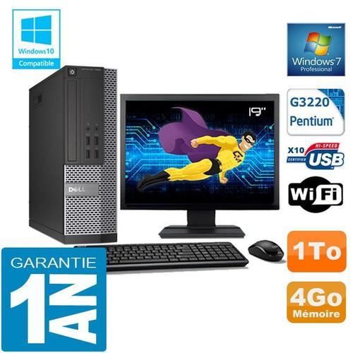 PC DELL 7020 SFF Intel G3220 Ram 4Go Disque 1 To Wifi W7 Ecran 19" (Reconditionné) on Productcaster.