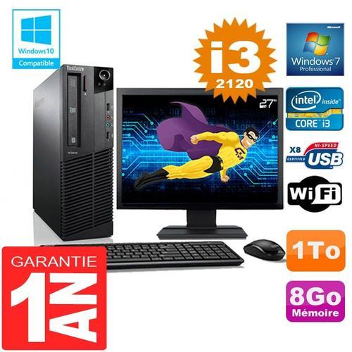 PC Lenovo M92p SFF Core I3-2120 Ram 8Go Disque 1 To Wifi W7 Ecran 27" (Reconditionné) on Productcaster.