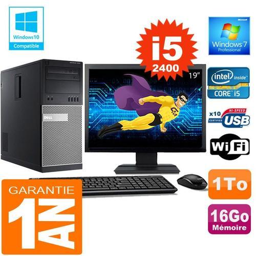 PC Tour DELL 7010 Core I5-2400 Ram 16Go Disque 1 To Wifi W7 Ecran 19" (Reconditionné) on Productcaster.