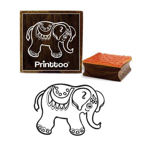 Caoutchouc Motif Éléphant Printtoo Carré Timbre En Bois Brun -2 X 2... on Productcaster.