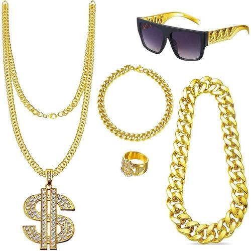 Kit de Costume Hip Hop,5 Pièces Costume de Hip Hop Lunettes de Sole... on Productcaster.