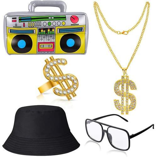 Kit de Costume Hip Hop,Deguisement Annee 80 Homme,Lunettes,Chapeau,... on Productcaster.