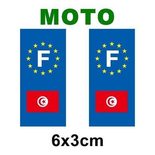 Motocollant Plaque Immatriculation Moto Drapeau Tunisie on Productcaster.