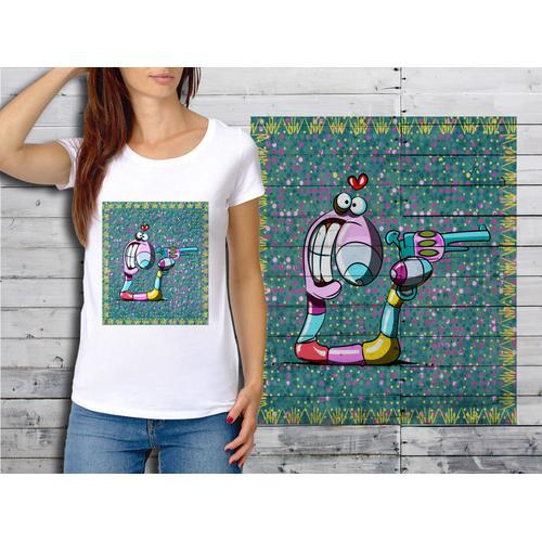 T-Shirt Blanc Femme Taille Xl Collection Fun Cartoons 13 on Productcaster.