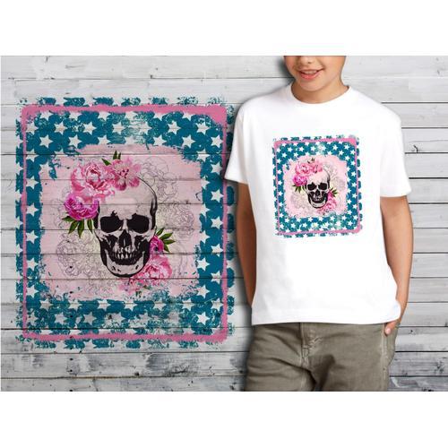 T-Shirt Blanc Enfant Taille 8-10 Ans Collection Skull Tete De Mort 03 on Productcaster.