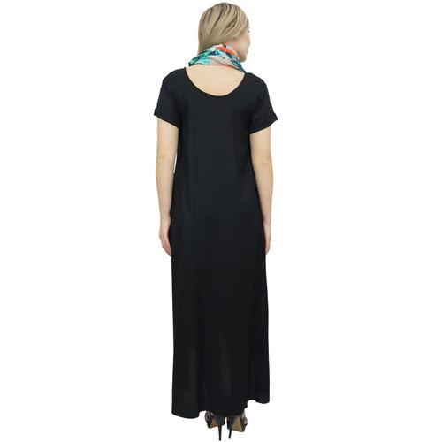 Bimba Asymtrique Hem Black Summer Maxi Femmes Poches Robe Avec Char... on Productcaster.