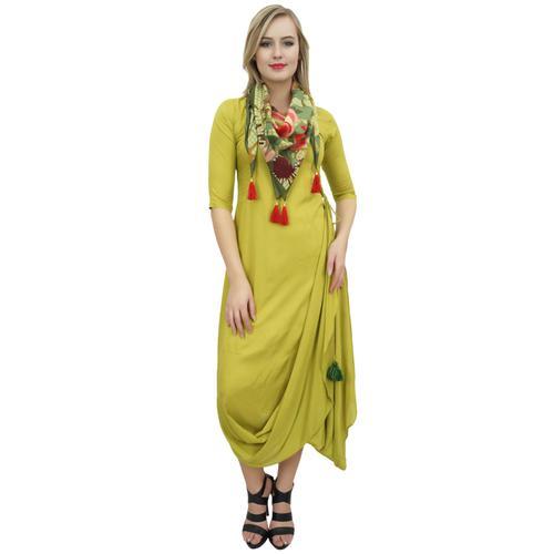 Robe Maxi Drap De Capot Vert Olive Clair Des Femmes Bimba Porter Av... on Productcaster.