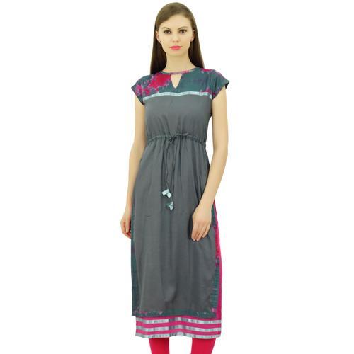 Bimba Indian Kurti Mancherons Double Layer Femmes Droite Kurta Avec... on Productcaster.