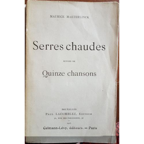 Serres Chaudes Suiviesde Quinze Chansons on Productcaster.