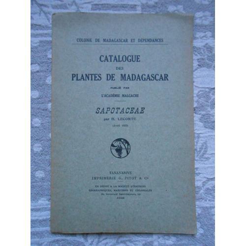 Catalogue Des Plantes Des Madagascar Publié Par L`Académie Malgache... on Productcaster.