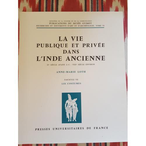 La Vie Publique Et Privée Dans L'inde Ancienne on Productcaster.