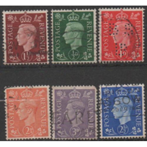 Grande Bretagne: Lot De 6 Timbres Représentant Le Roi George Vi. on Productcaster.