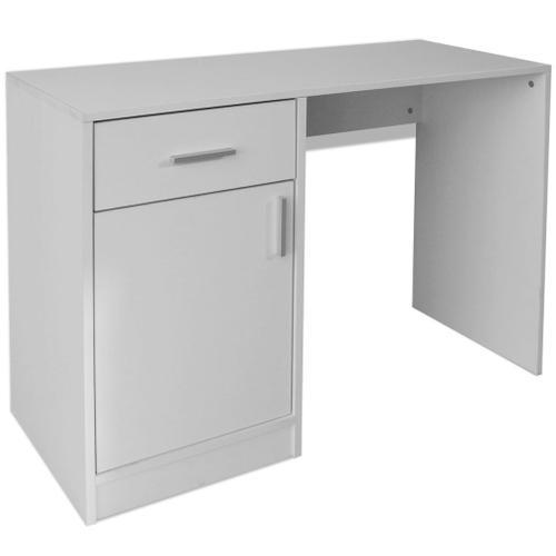 Bureau Avec Tiroir Et Placard 100x40x73 Cm Blanc on Productcaster.