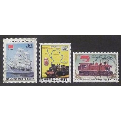 Corée Du Nord Oblitéré Lot De 3 Timbres De 1987-88 Transports on Productcaster.