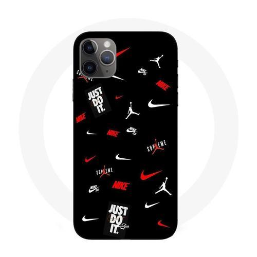 Coque Iphone 11 Pro Nike Jordan Blanc Rouge Fond Noir on Productcaster.