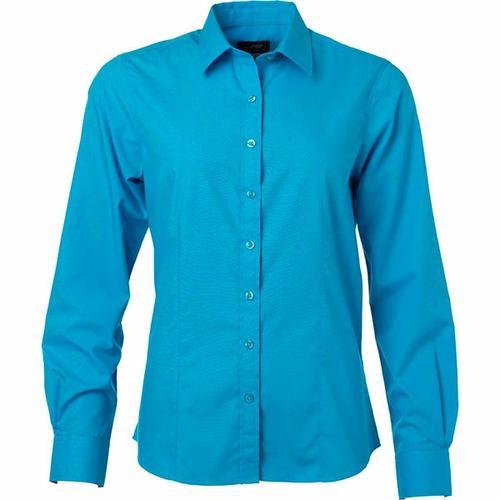 Chemise Popeline Manches Longues - Jn677 - Femme - Bleu Turquoise on Productcaster.