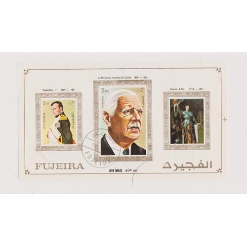 Timbre Planche Fujeira Emirats Arabes Unis Napoleon Charles De Gaul... on Productcaster.