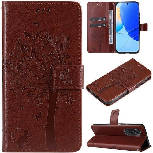 Coque Pour Huawei Nova 9 Se Arbre À Chat En Cuir Pu Avec Rabat Magn... on Productcaster.