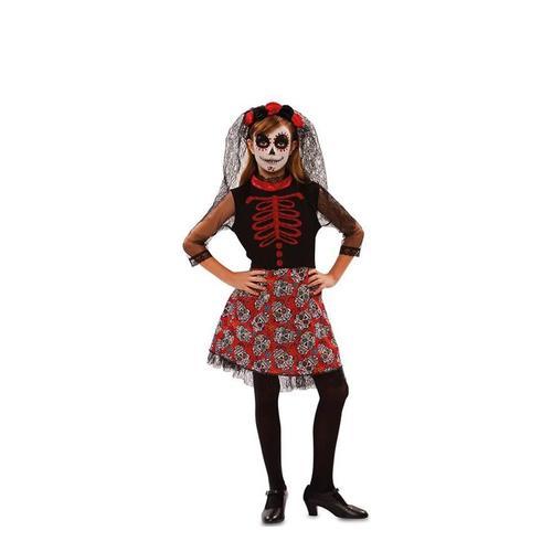 Déguisement De Catrina Rouge Pour Fille (Taille 7-9a) on Productcaster.