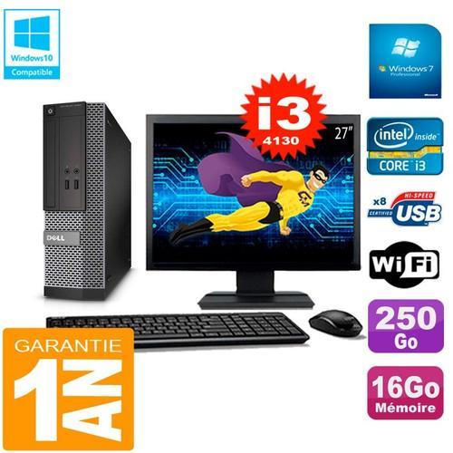 PC DELL 3020 SFF Ecran 27" Core I3-4130 RAM 16Go Disque 250 Go Wifi... (Reconditionné) on Productcaster.