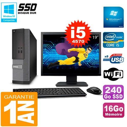 PC DELL 3020 SFF Ecran 19" Core I5-4570 RAM 16Go Disque 240 Go SSD ... (Reconditionné) on Productcaster.