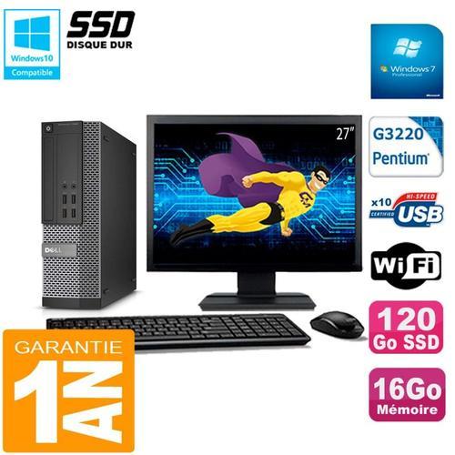 PC DELL 7020 SFF Ecran 27" Intel G3220 RAM 16Go Disque Dur 120 Go S... (Reconditionné) on Productcaster.