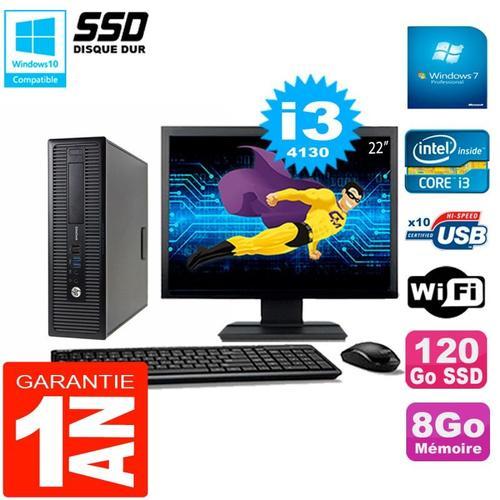 PC HP EliteDesk 800 G1 SFF Ecran 22" Core I3-4130 8Go Disque 120 Go... (Reconditionné) on Productcaster.