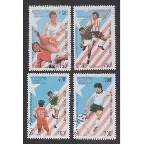 Cambodge Oblitéré Lot De 4 Timbres De 1994 Coupe Du Monde Foot on Productcaster.