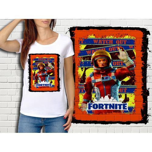 T-Shirt Blanc Femme Fortnite Battle Royale R?F 527 on Productcaster.