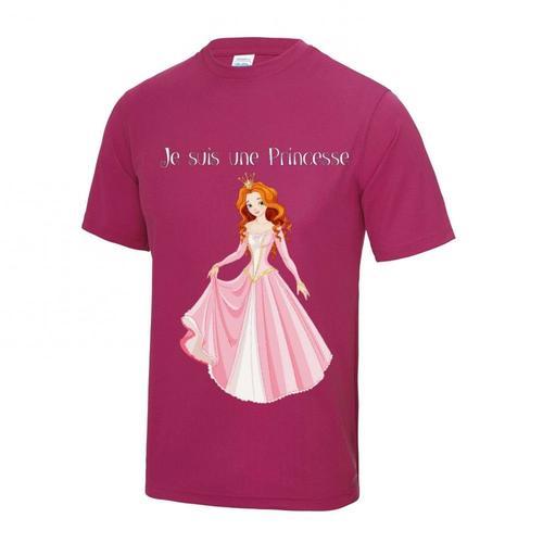 Tee Shirt Enfant Princesse Je Suis Une Princesse Fushia Taille De 3... on Productcaster.