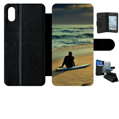 Etui A Rabat - Surf - Compatible Avec Apple Iphone Xs Max - Simili-... on Productcaster.