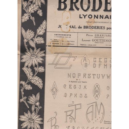 La Broderie Lyonnaise N°1014 Août 1946 Alphabets Lingerie, Monogram... on Productcaster.