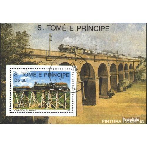 Sao Tome E Principe Bloc 211 Oblitéré 1989 Locomotives on Productcaster.