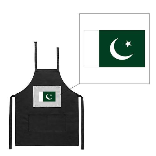 Tablier Noir De Cuisine Barbecue Drapeau Pakistan Imprimé on Productcaster.