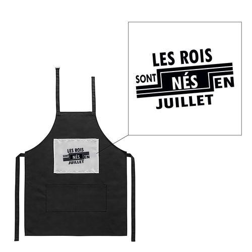 Tablier Noir De Cuisine Barbecue Roi Nés En Juillet Imprimé on Productcaster.